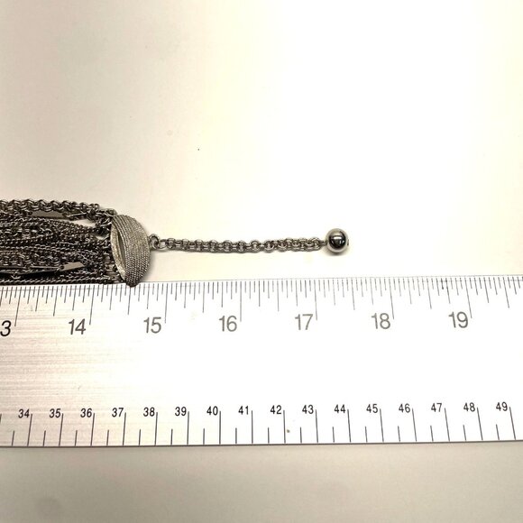 Women's Silver Tone Multi Layer Bib Chain Necklace - 17in - Picture 6 of 7